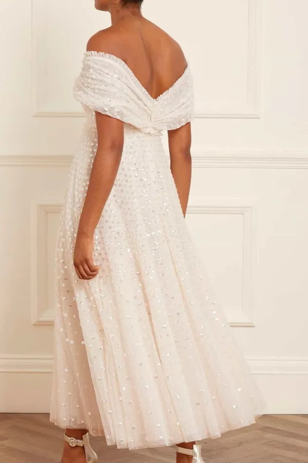 Women Evening Dresses Needle and Thread Grace Gloss OffShoulder Ankle Gown Champagne