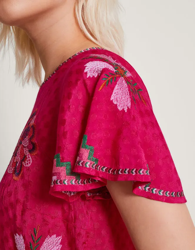 Women Everly Embroidered Blouse Pink Monsoon Tops and Blouses