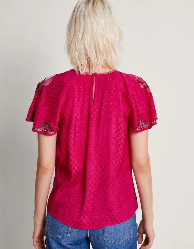 Women Everly Embroidered Blouse Pink Monsoon Tops and Blouses