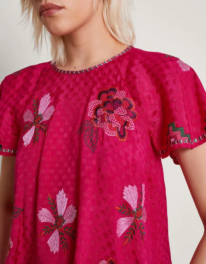 Women Everly Embroidered Blouse Pink Monsoon Tops and Blouses