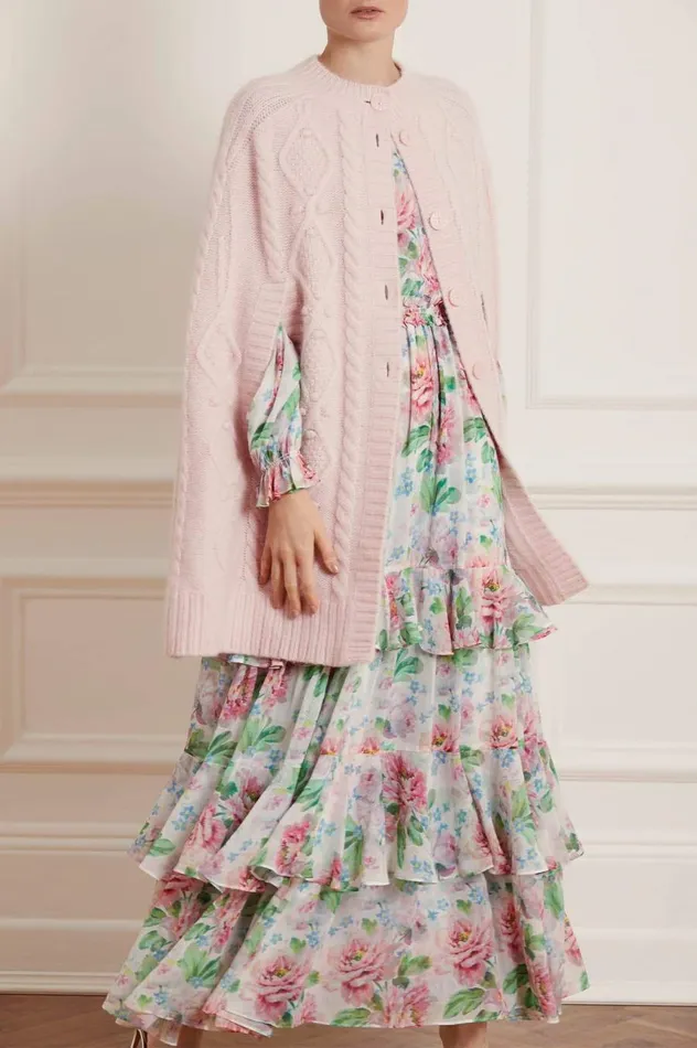 Women Exclusives Needle and Thread Sylvie Cable Cape Pink