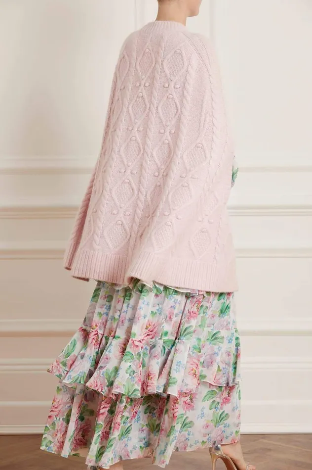 Women Exclusives Needle and Thread Sylvie Cable Cape Pink