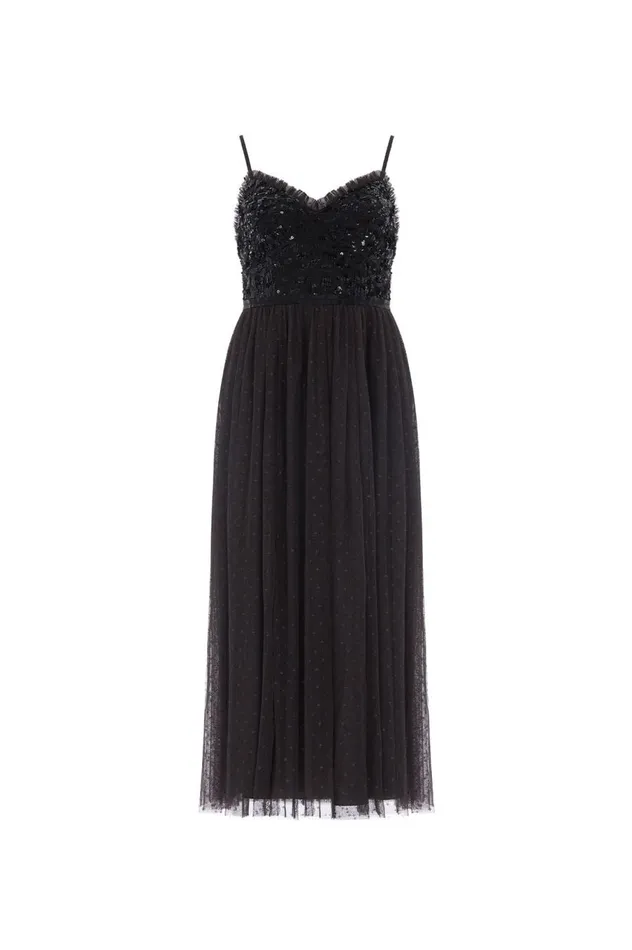 Women Exclusives Needle and Thread Tempest Bodice Cami Ballerina Dress Black