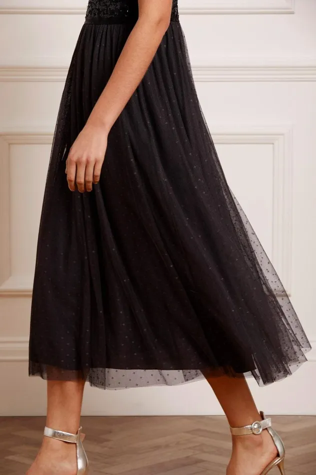 Women Exclusives Needle and Thread Tempest Bodice Cami Ballerina Dress Black