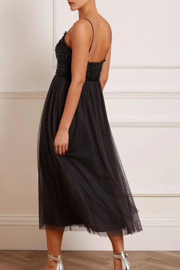 Women Exclusives Needle and Thread Tempest Bodice Cami Ballerina Dress Black