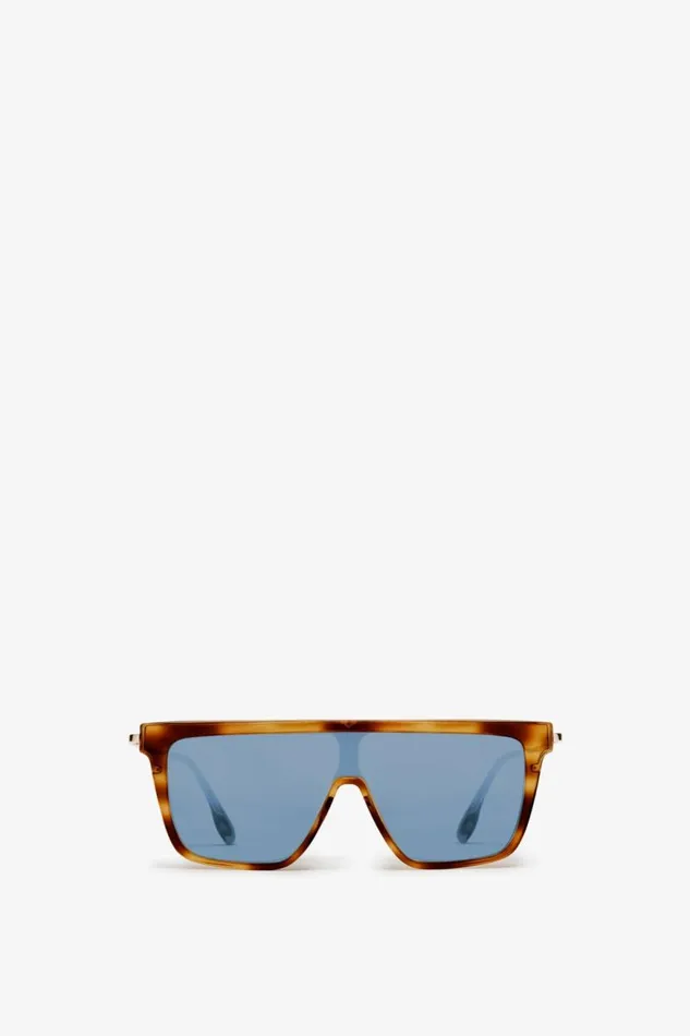 Women Eyewear Victoria Beckham Rectangular Shield Sunglasses In Tortoise
