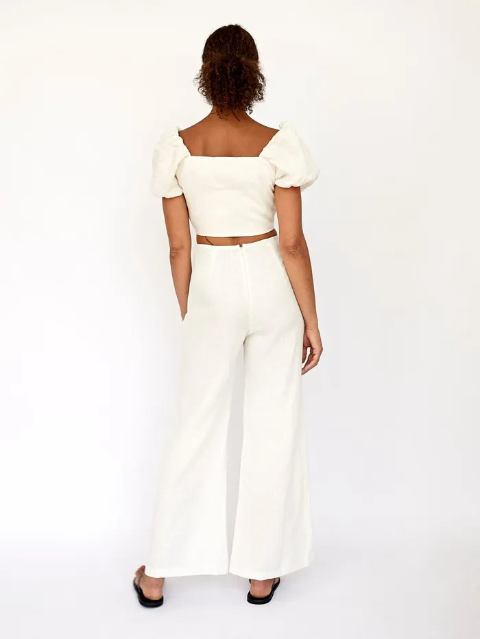 Women Faithfull The Brand 8211 Eva Top In Egg Shell The UNDONE Tops