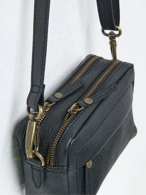 Women Fatface Bags and Wallets Braeburn Black Crossbody Bag