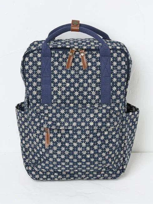 Women Fatface Bags and Wallets Posy Blue Canvas Backpack