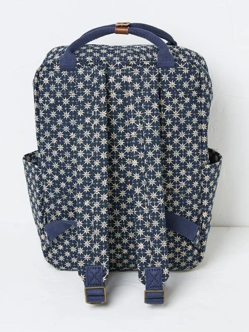 Women Fatface Bags and Wallets Posy Blue Canvas Backpack Women Fatface Bags and Wallets Posy Blue Canvas Backpack