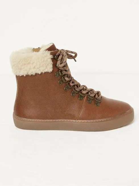 Women Fatface Boots Brown Romy Hybrid Hiker Ankle Boots