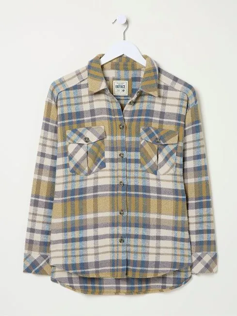 Women Fatface Coats and Jackets Allegra Cream Check Overshirt