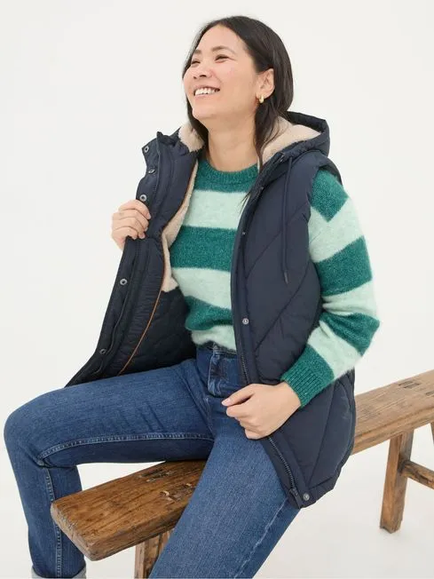 Women Fatface Coats and Jackets Gem Navy Puffer Gilet