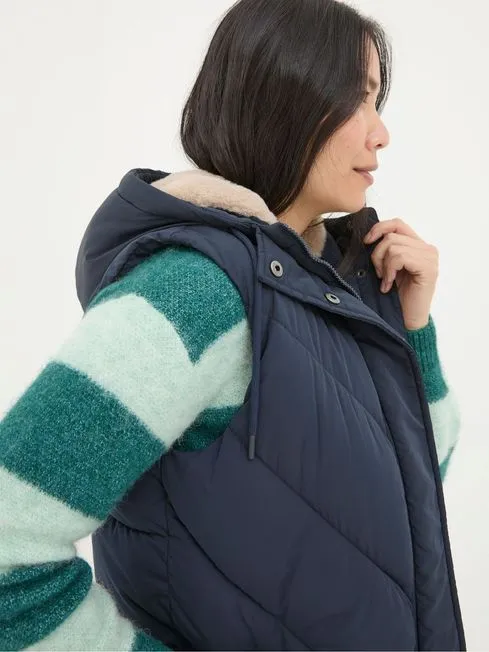 Women Fatface Coats and Jackets Gem Navy Puffer Gilet