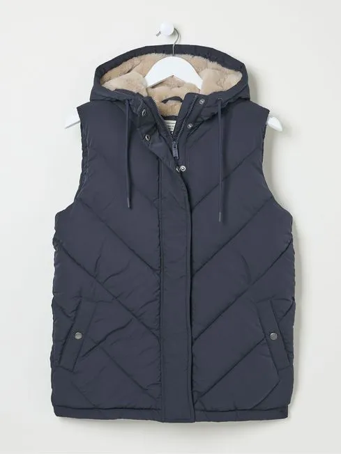 Women Fatface Coats and Jackets Gem Navy Puffer Gilet