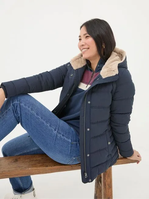 Women Fatface Coats and Jackets Lara Navy Lara Puffer Coat