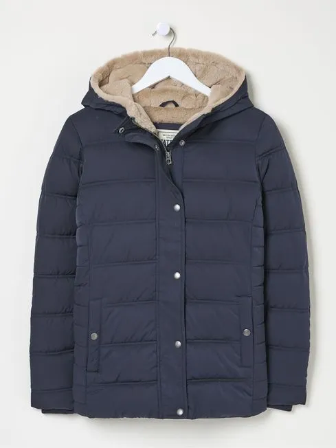 Women Fatface Coats and Jackets Lara Navy Lara Puffer Coat