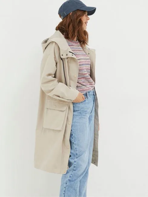 Women Fatface Coats and Jackets Natural Waterproof Coat