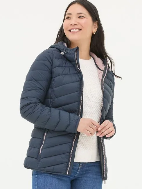 Women Fatface Coats and Jackets Ruby Navy Lightweight Puffer Jacket