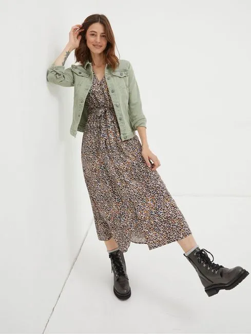 Women Fatface Coats and Jackets Tasha Light Green Denim Jacket Women Fatface Coats and Jackets Tasha Light Green Denim Jacket