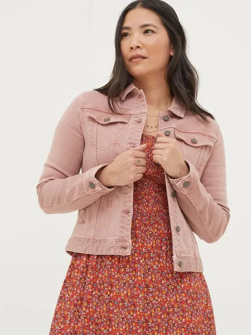 Women Fatface Coats and Jackets Tasha Pink Denim Jacket