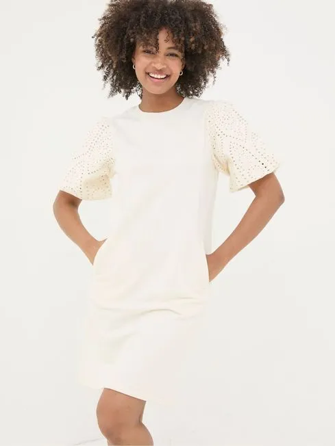 Women Fatface Dresses Enya White Jersey Dress