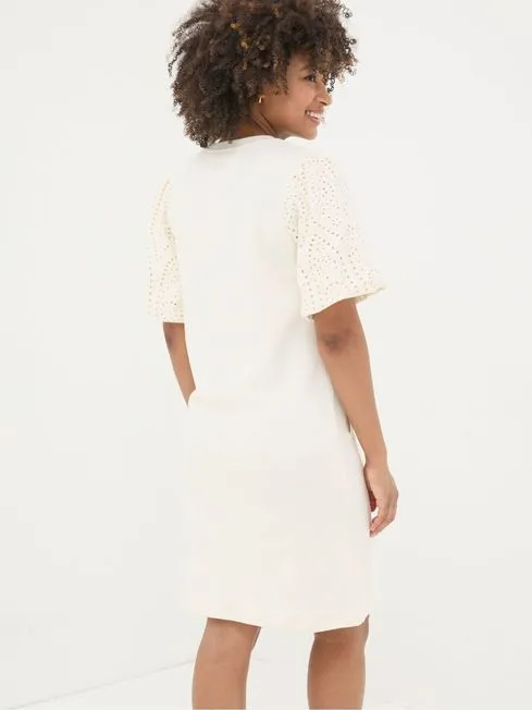 Women Fatface Dresses Enya White Jersey Dress
