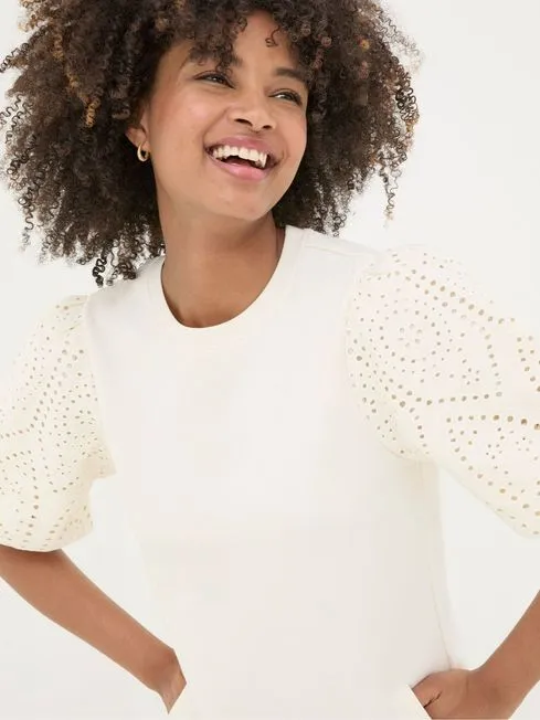 Women Fatface Dresses Enya White Jersey Dress