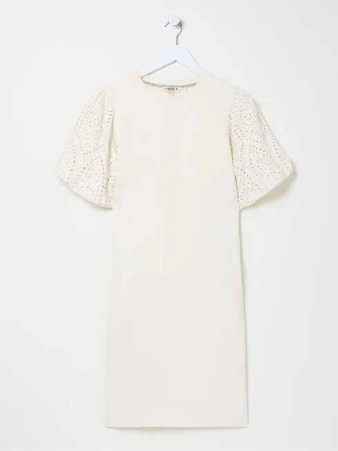 Women Fatface Dresses Enya White Jersey Dress