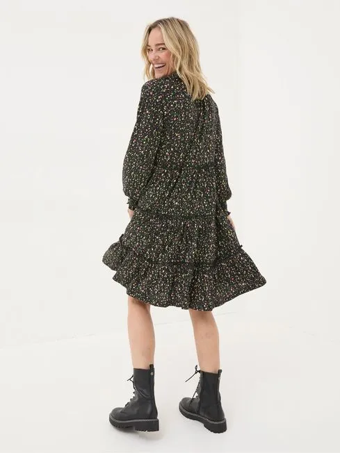 Women Fatface Dresses Ivana Black Ditsy Marks Dress
