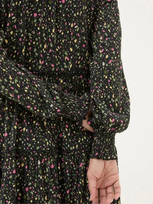 Women Fatface Dresses Ivana Black Ditsy Marks Dress