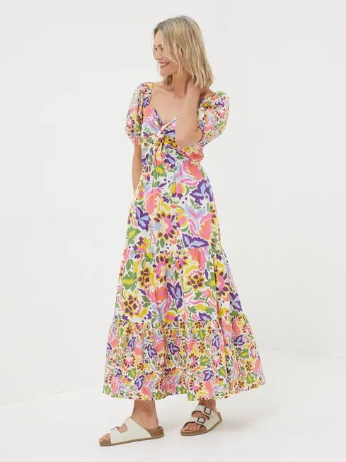 Women Fatface Dresses Natural Art Floral Midi Dress