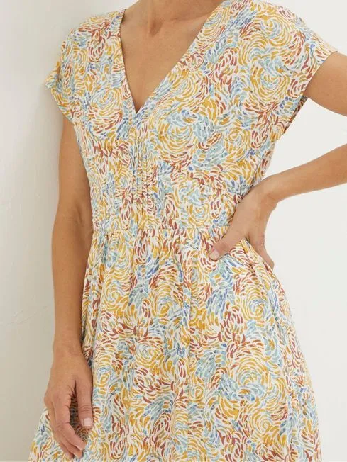 Women Fatface Dresses Natural Linen Blend Midi Dress Women Fatface Dresses Natural Linen Blend Midi Dress