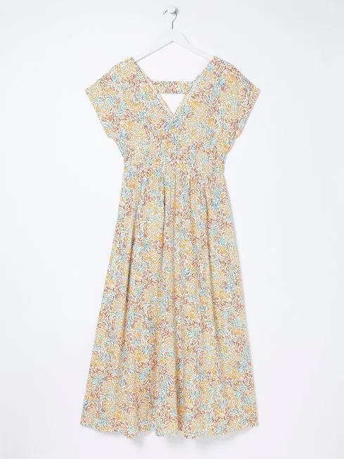 Women Fatface Dresses Natural Linen Blend Midi Dress Women Fatface Dresses Natural Linen Blend Midi Dress