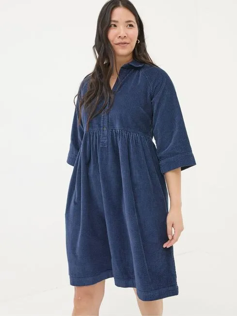 Women Fatface Dresses Sara Blue Bubble Cord Dress
