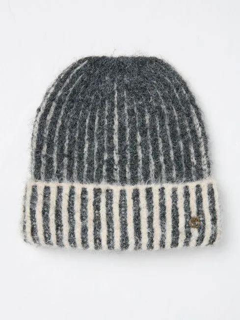 Women Fatface Hats Grey Plaited Rib Beanie Women Fatface Hats Grey Plaited Rib Beanie