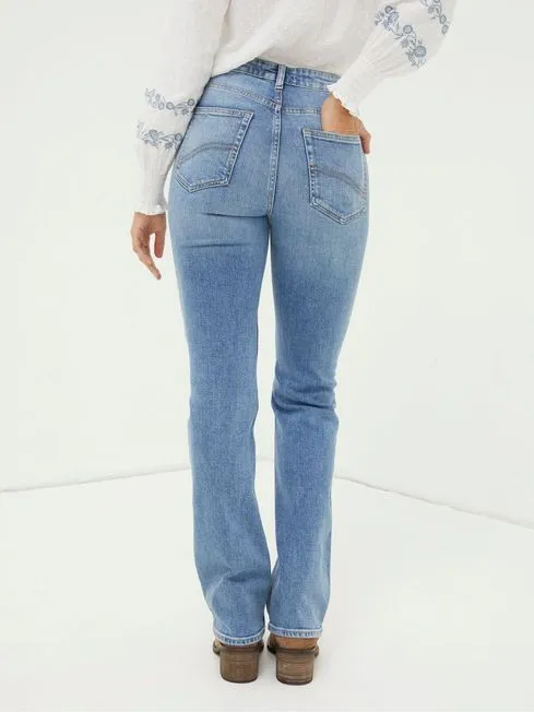 Women Fatface Jeans Brooke Light Blue Bootcut Jeans