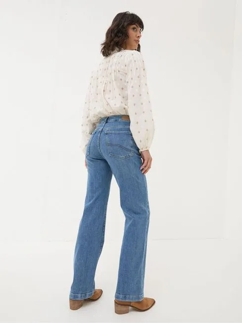 Women Fatface Jeans Elise Denim Vintage Wide Leg Jeans