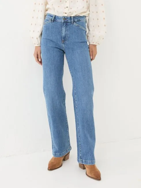 Women Fatface Jeans Elise Denim Vintage Wide Leg Jeans