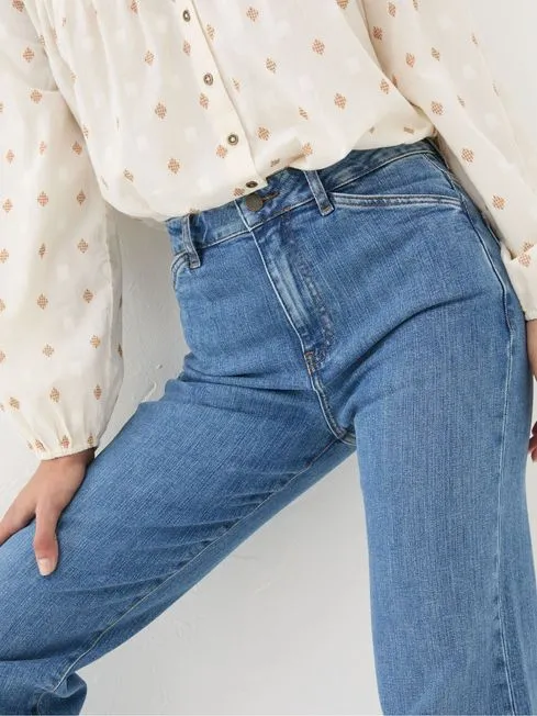 Women Fatface Jeans Elise Denim Vintage Wide Leg Jeans
