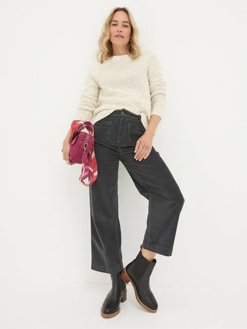 Women Fatface Jeans Keswick Charcoal Grey Wide Leg Crop Jeans Women Fatface Jeans Keswick Charcoal Grey Wide Leg Crop Jeans