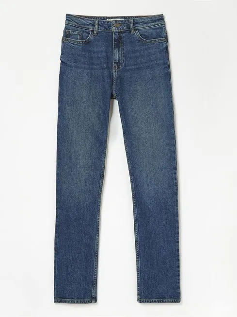 Women Fatface Jeans Vintage Blue Chesham Girlfriend Comfort Stretch Jeans