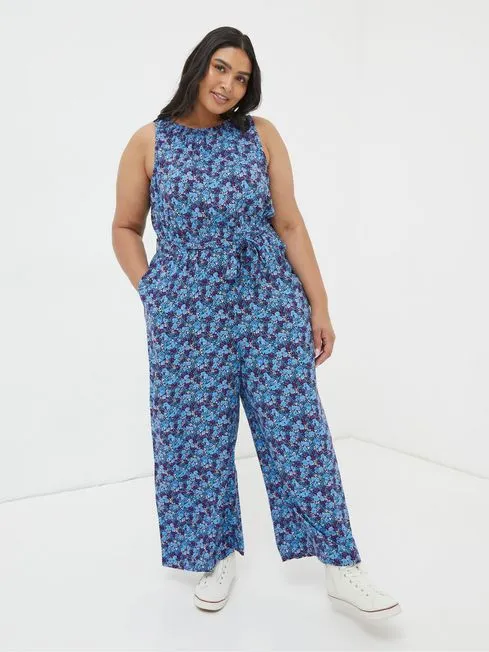 Women Fatface Jumpsuits and Playsuits Purple Ink Floral Jumpsuit