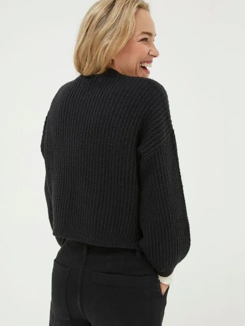Women Fatface Knitwear Anna Black Cardigan