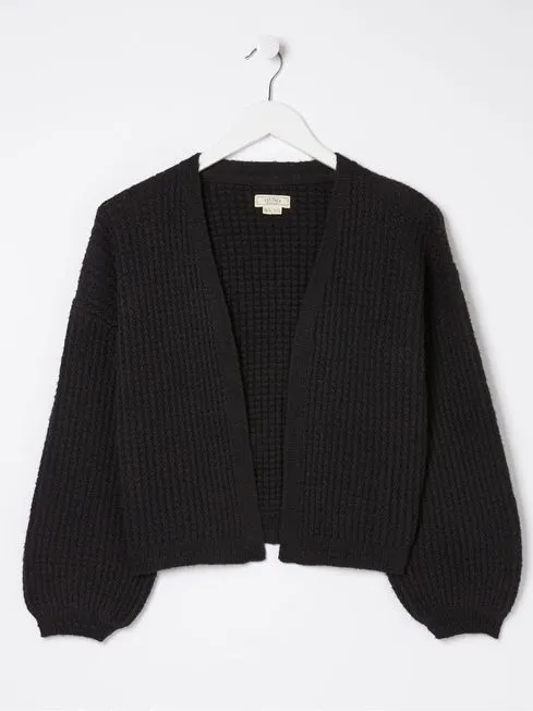 Women Fatface Knitwear Anna Black Cardigan