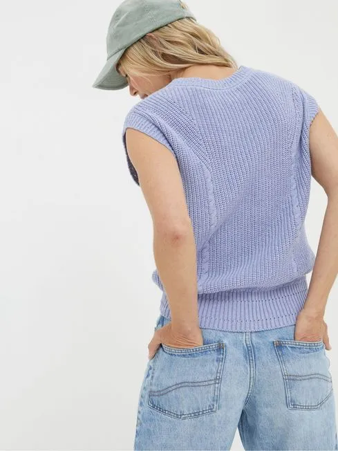 Women Fatface Knitwear Blue Iris Knitted Tank Women Fatface Knitwear Blue Iris Knitted Tank