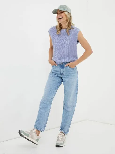 Women Fatface Knitwear Blue Iris Knitted Tank Women Fatface Knitwear Blue Iris Knitted Tank