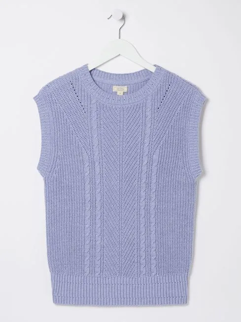 Women Fatface Knitwear Blue Iris Knitted Tank Women Fatface Knitwear Blue Iris Knitted Tank