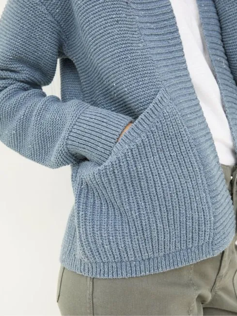 Women Fatface Knitwear Clara Blue Cotton Cardigan Women Fatface Knitwear Clara Blue Cotton Cardigan