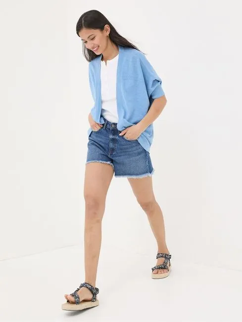Women Fatface Knitwear Iris Blue Cocoon Edge Cardigan Women Fatface Knitwear Iris Blue Cocoon Edge Cardigan